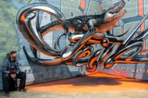 O pintor e muralista português Odeith combina diversas técnicas de pintura e instalação artística para criar grafites tridimensionais que parecem saltar das paredes - BBC