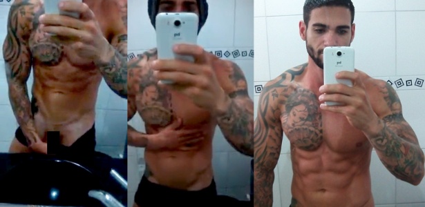 Rodrigo mostra o corpo em vídeo íntimo; à direita imagem reproduzida do Instagram