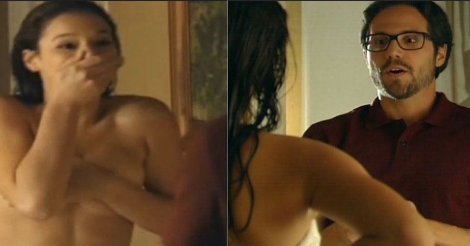 Em cena de "Em Família, Helena (Bruna Marquezine) deixa a toalha cair em frente ao tio