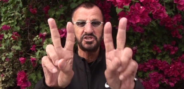 Ringo Starr, em imagem do vídeo no qual divulga o lançamento do próximo álbum - Reprodução