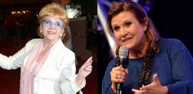 A atriz Debbie Reynolds e a filha Carrie Fisher - Montagem UOL/Getty Images