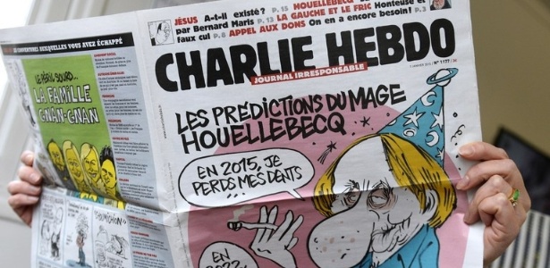 Capa da edição mais recente da revista "Charlie Hebdo", publicada na quarta-feira (7) - Bertrand Guay/AFP