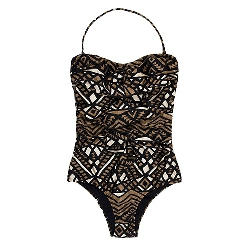 Maiô com estampa em tons de marrom, preto e branco, da Líquido. Preço: R$ 99. Informações: www.liquido.com.br | Preço e disponibilidade pesquisados em janeiro de 2014 e sujeitos a alterações - Divulgação