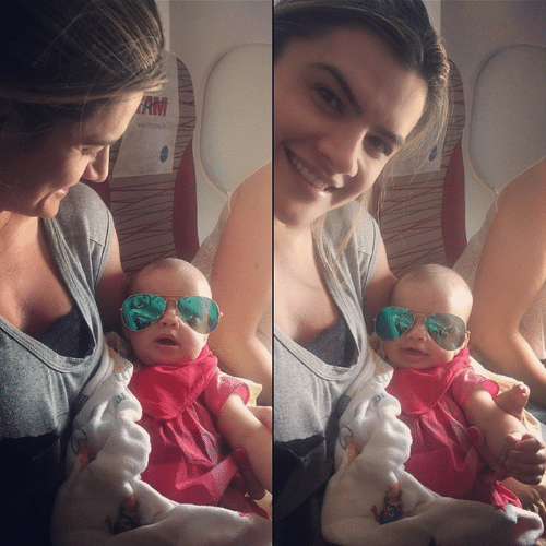 14.jan.2015 - Mirella Santos mostra foto divertida de sua filha, Valentina, de quatro meses, com óculos escuros. A apresentadora divulgou a imagem sua conta do Instagram nesta quarta-feira