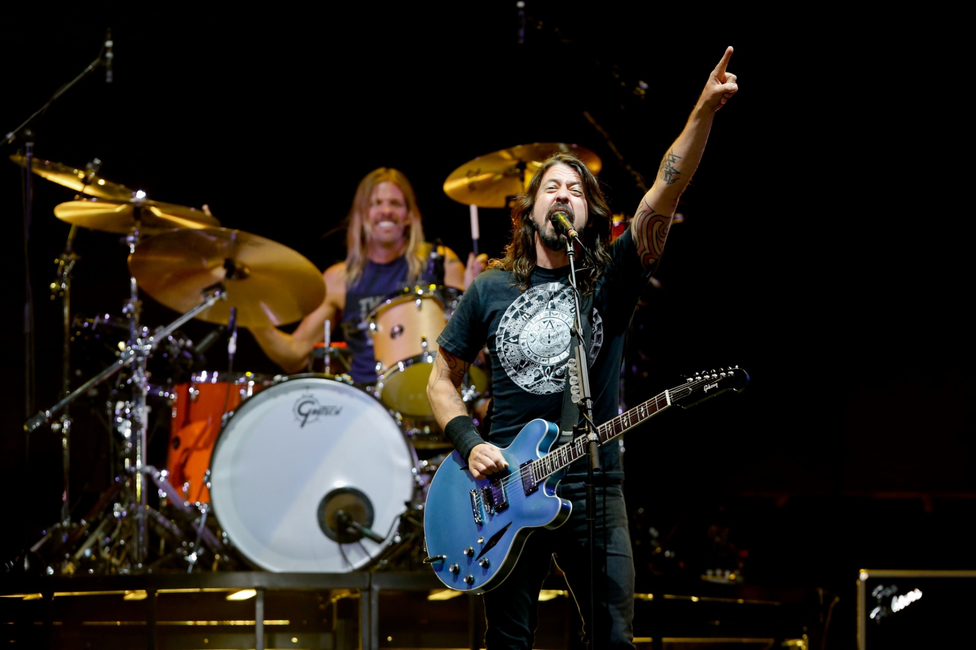 15.jan.2015 - Prestes a desembarcar no Brasil, Foo Fighters abre turnê em Santiago, no Chile, a turnê latinoamericana de álbum "Sonic Highways"15.jan.2015 - Prestes a desembarcar no Brasil, Foo Fighters abre turnê em Santiago, no Chile, a turnê latinoamericana de álbum "Sonic Highways" - Francisco Longa/T4F