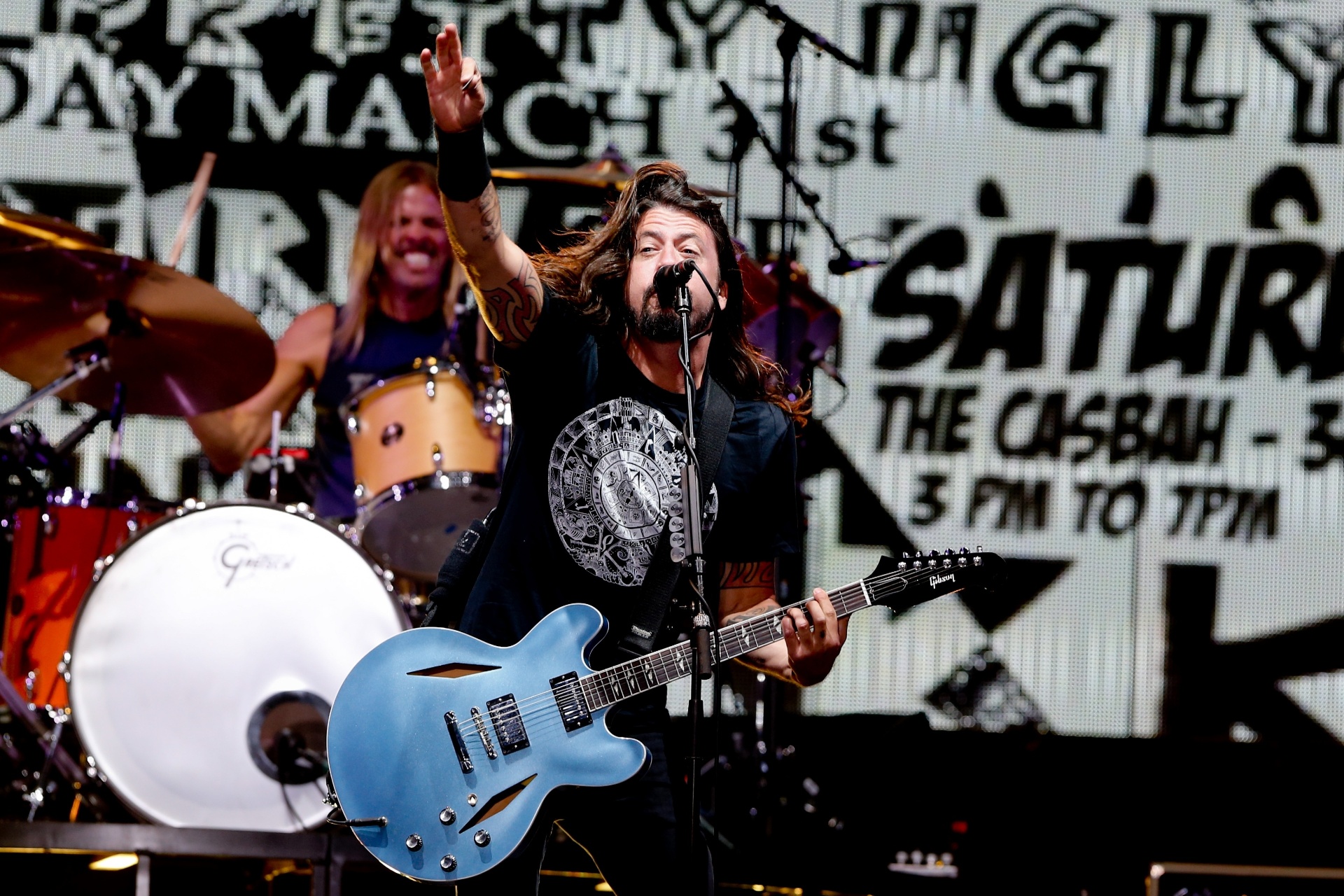 15.jan.2015 - Prestes a desembarcar no Brasil, Foo Fighters abre turnê em Santiago, no Chile, a turnê latinoamericana de álbum "Sonic Highways"15.jan.2015 - Prestes a desembarcar no Brasil, Foo Fighters abre turnê em Santiago, no Chile, a turnê latinoamericana de álbum "Sonic Highways" - Francisco Longa/T4F