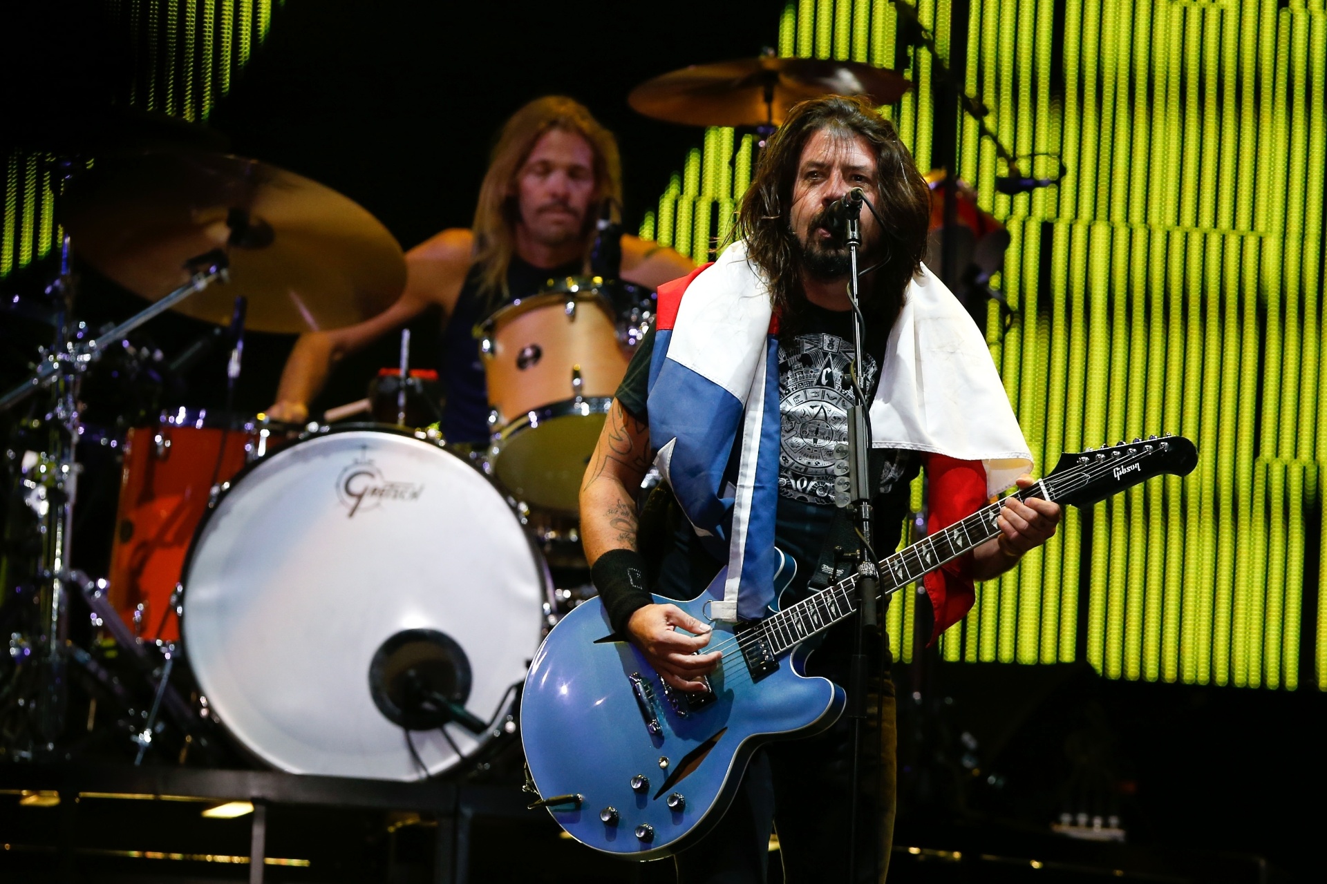 15.jan.2015 - Prestes a desembarcar no Brasil, Foo Fighters abre turnê em Santiago, no Chile, a turnê latinoamericana de álbum "Sonic Highways"15.jan.2015 - Prestes a desembarcar no Brasil, Foo Fighters abre turnê em Santiago, no Chile, a turnê latinoamericana de álbum "Sonic Highways" - Francisco Longa/T4F