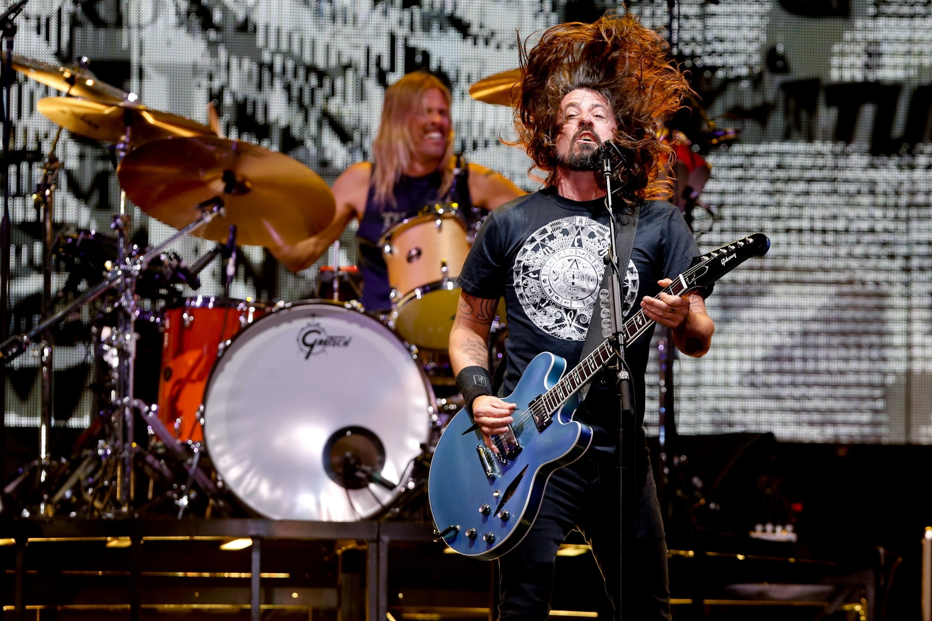 15.jan.2015 - Prestes a desembarcar no Brasil, Foo Fighters abre turnê em Santiago, no Chile, a turnê latinoamericana de álbum "Sonic Highways"15.jan.2015 - Prestes a desembarcar no Brasil, Foo Fighters abre turnê em Santiago, no Chile, a turnê latinoamericana de álbum "Sonic Highways" - Francisco Longa/T4F