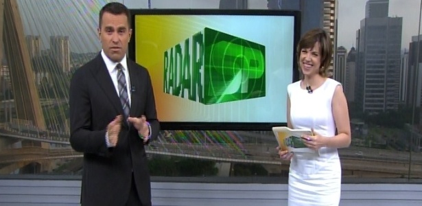 Rodrigo Bocardi e Gloria Vanique no "Bom Dia São Paulo", da Globo