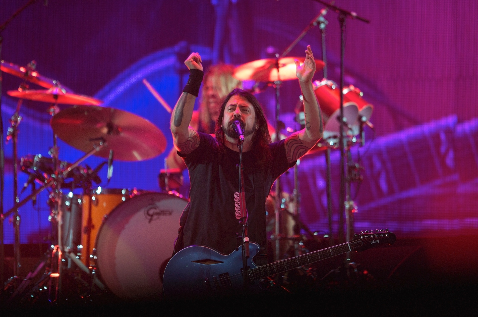 21.jan.2015 - A banda americana de rock alternativo Foo Fighters abre a turnê de seu oitavo disco, "Sonic Highway", em Porto Alegre, no Rio Grande do Sul, nesta quarta-feira - Reprodução/Flickr/T4F