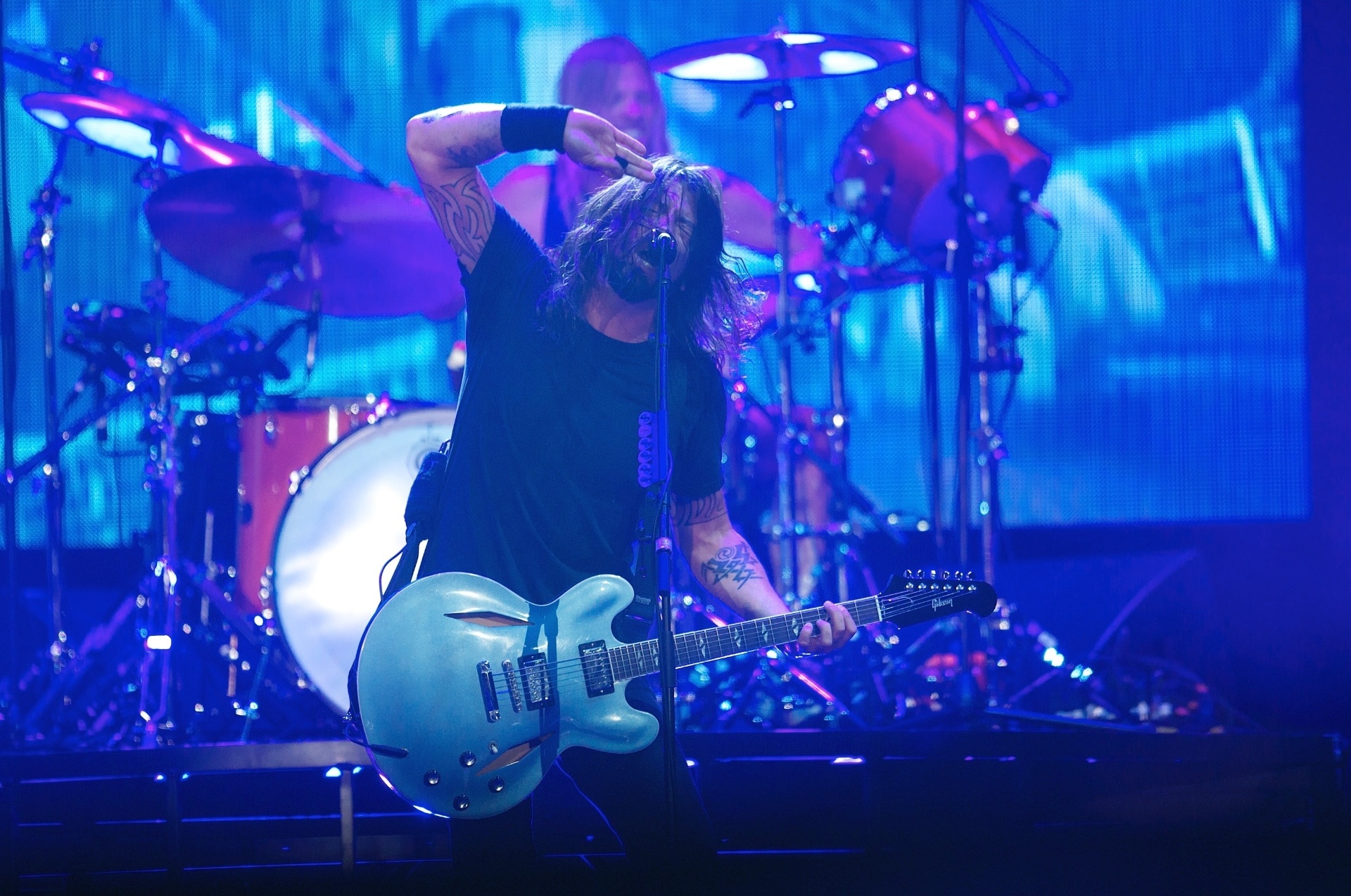 21.jan.2015 - A banda americana de rock alternativo Foo Fighters abre a turnê de seu oitavo disco, "Sonic Highway", em Porto Alegre, no Rio Grande do Sul, nesta quarta-feira - Reprodução/Flickr/T4F