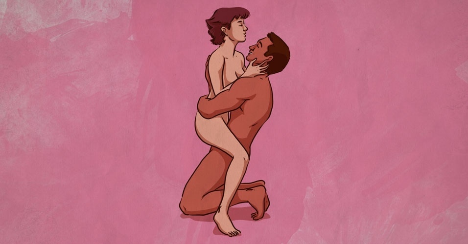 O homem ajoelha-se no colchão e apoia a ponta do pé, se achar necessário. A mulher senta-se sobre ele, de frente, com os pés apoiados no colchão. Como estará olho no olho com o parceiro, poderá controlar ainda melhor a intensidade do movimento, de acordo com as reações do homem - Leo Gibran/UOL