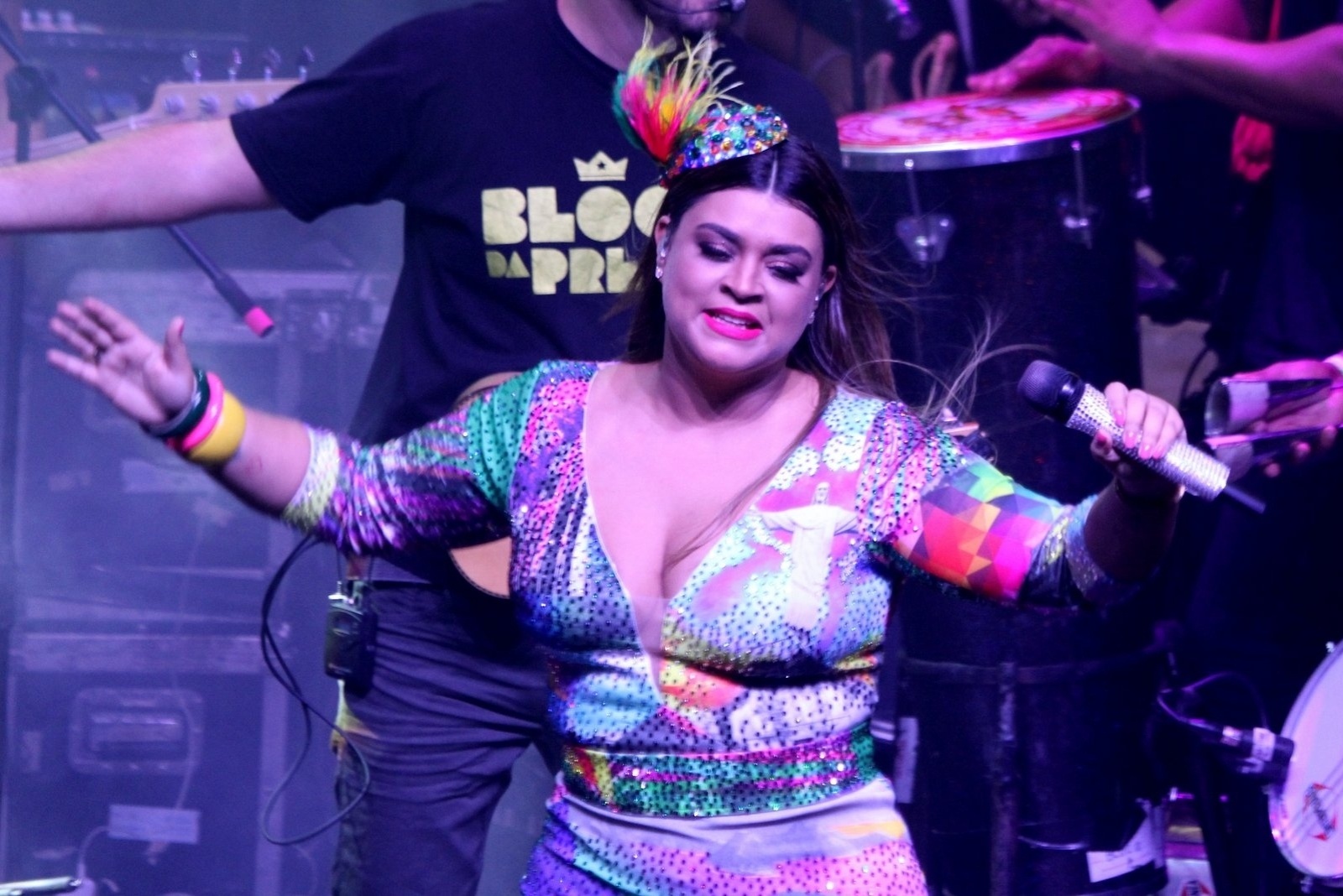 30.jan.2015 - Preta Gil faz último ensaio do Bloco da Preta, antes do Carnaval 2015, no Rio - Alex Palarea/AgNews