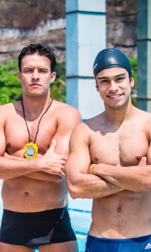 Nando Rodrigues e Sergio Malheiros são os nadadores Ricardo e Emerson em "Alto Astral"