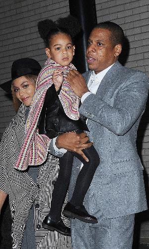 Beyoncé, Jay Z e a filha do casal, Blue Ivy