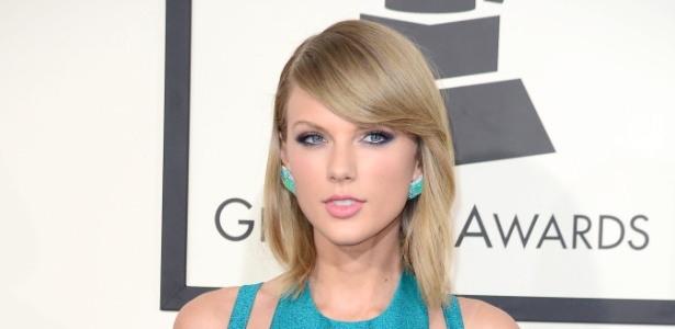 A cantora Taylor Swift durante a 57ª edição do Grammy