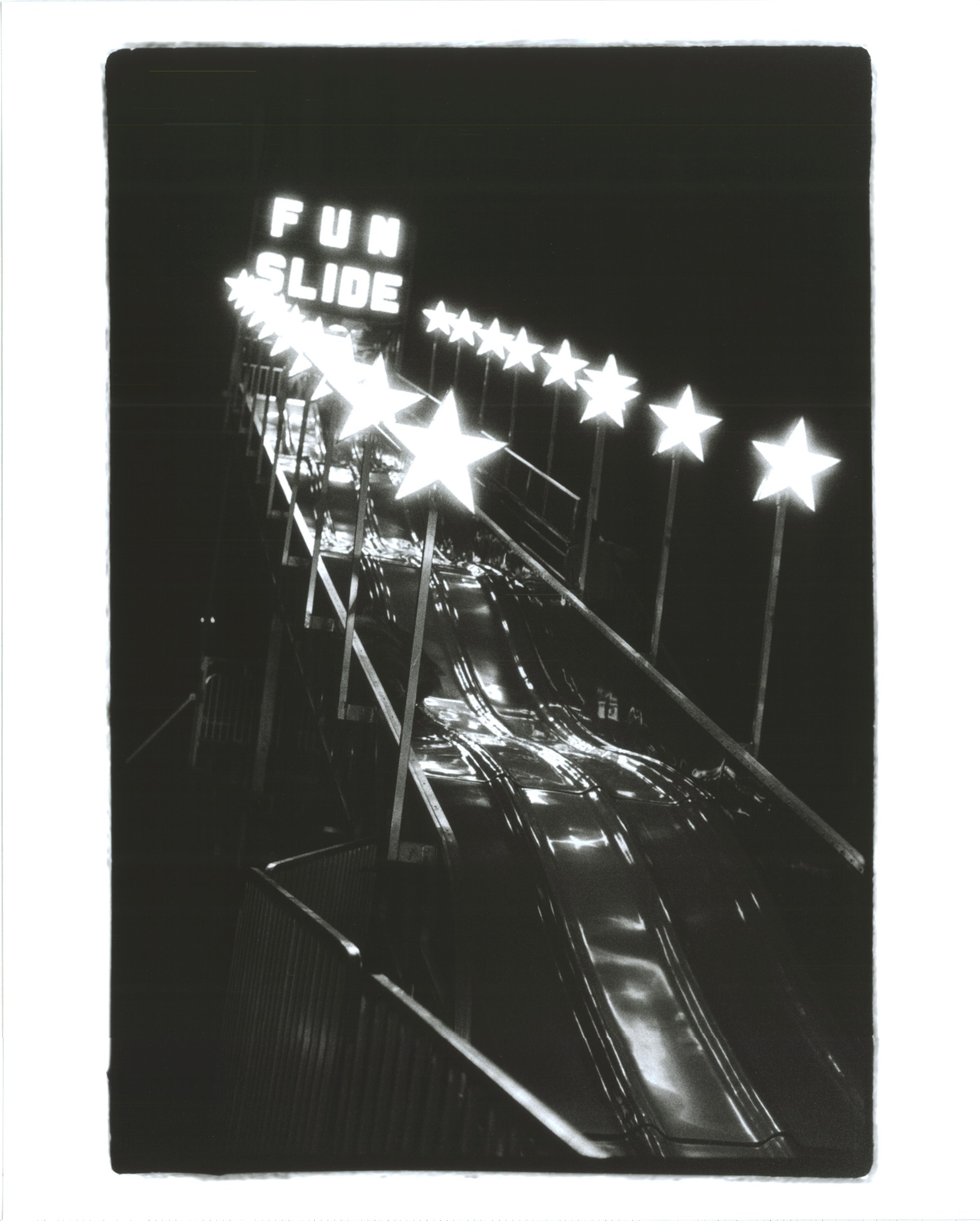 Minnesota: imagem de tobogã feita nos EUA que faz parte da exposição "Jessica Lange: Fotógrafa", que a atriz inaugura no Museu da Imagem e do Som de São Paulo; imagens foram feitas com câmera analógica e reveladas em papel - Jessica Lange/Divulgação