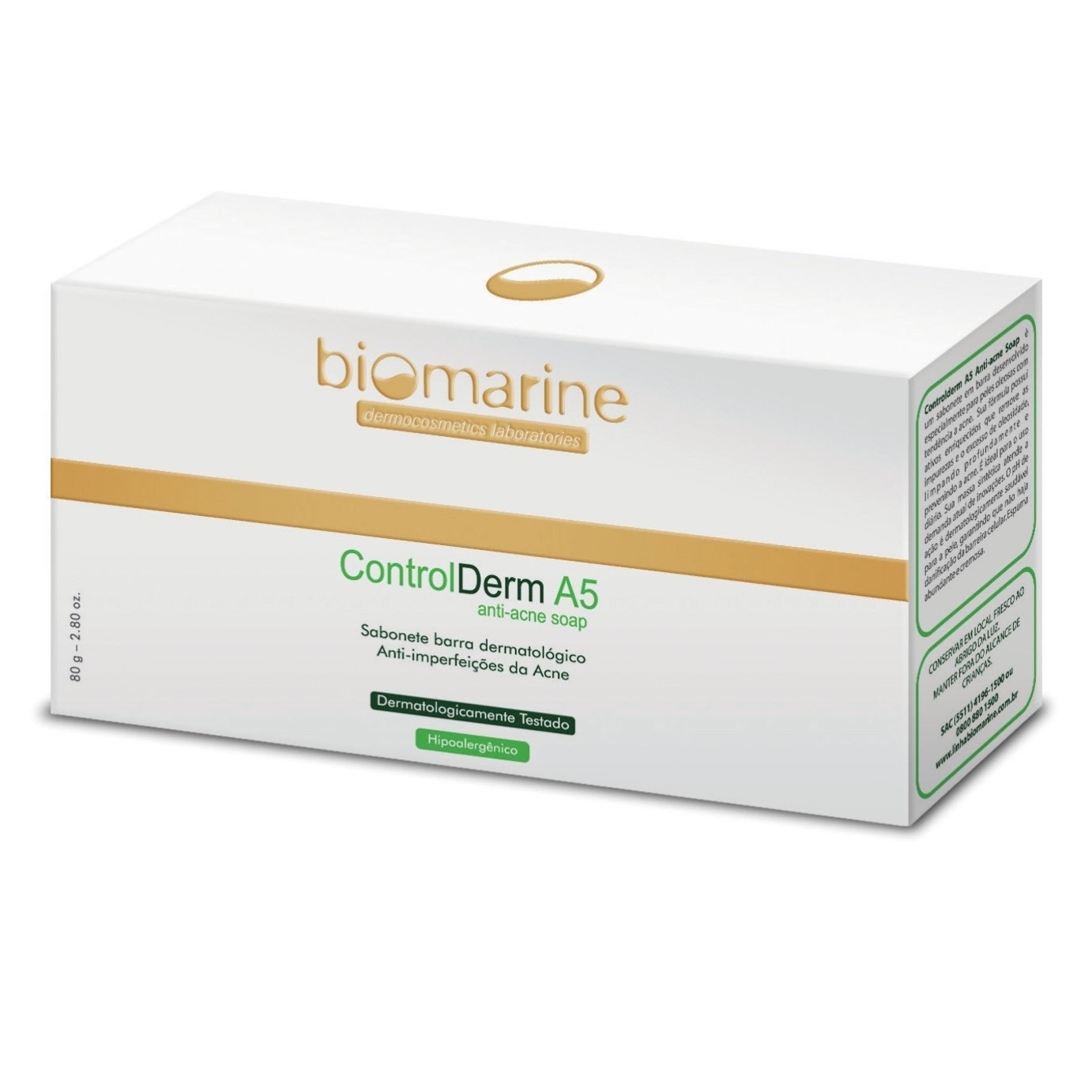 Produtos para acne nas costas - Control Derm A5 Anti-Acne Soap, Biomarine - Divulgação