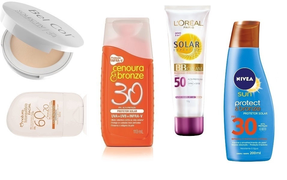 Protetores solar - Divulgação/Fotomontagem/UOL