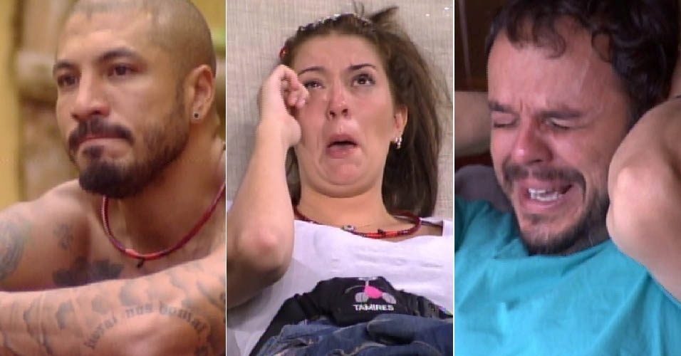 Fernando, Tamires e Adrilles têm crises de choro no "BBB15"