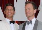 O apresentador do Oscar 2015, Neil Patrick Harris, com seu marido, o ator David Burtka - Valerie Macon/AFP