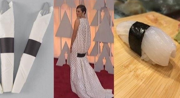 A atriz francesa Marion Cotillard, que concorre ao Oscar de melhor atriz por "Dois Dias, Uma Noite", foi comparada a um sushi... - Reprodução