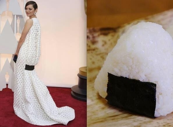 Mais uma versão de Marion SUSHIllard no tapete de vermelho do Oscar nas redes sociais - Reprodução