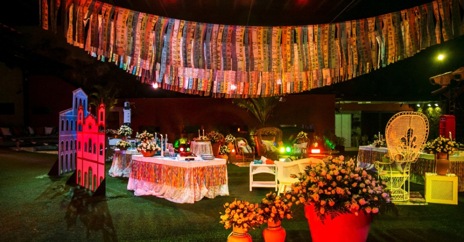 25.fev.2015 - Decoração da festa Pezinho na Bahia, no "BBB15"
