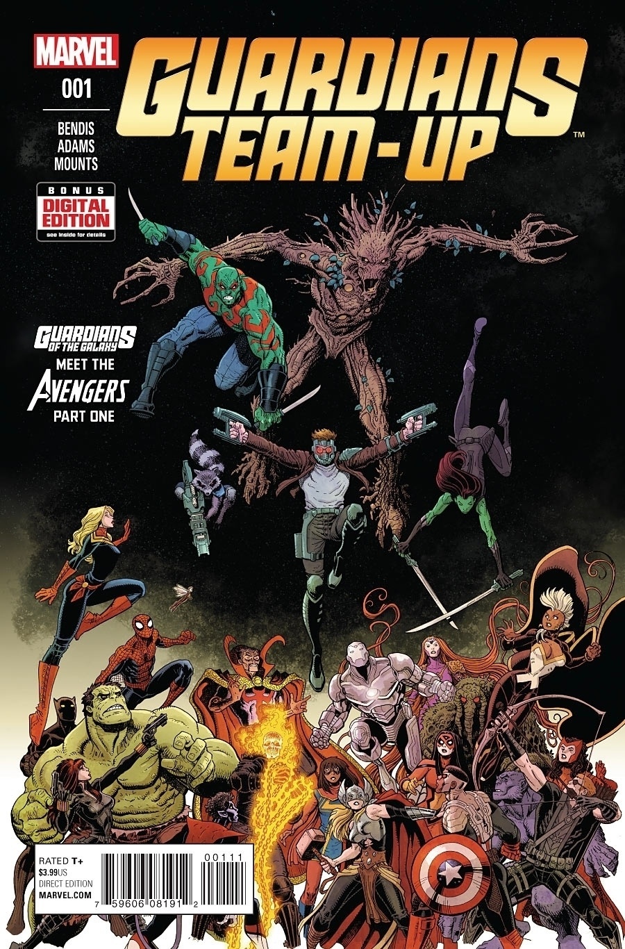 27.fev.2015 - Capa da primeira edição da HQ "Guardians Team-Up"  divulgada pela Marvel na madrugada desta sexta-feira - Reprodução