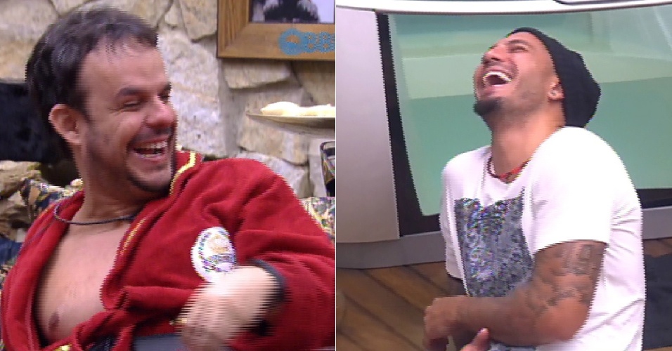3.mar.2015 - Adrilles e Fernando riem muito após contar como se masturbam dentro do "BBB15"
