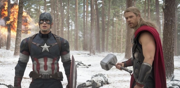 O Capitão América e o Thor em uma cena de "Vingadores: Era de Ultron" - Divulgação