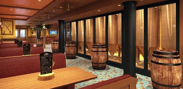 Projeção da cervejaria do Carnival Vista, com inauguração prevista para 2016 - Divulgação/Carnival Cruise Line