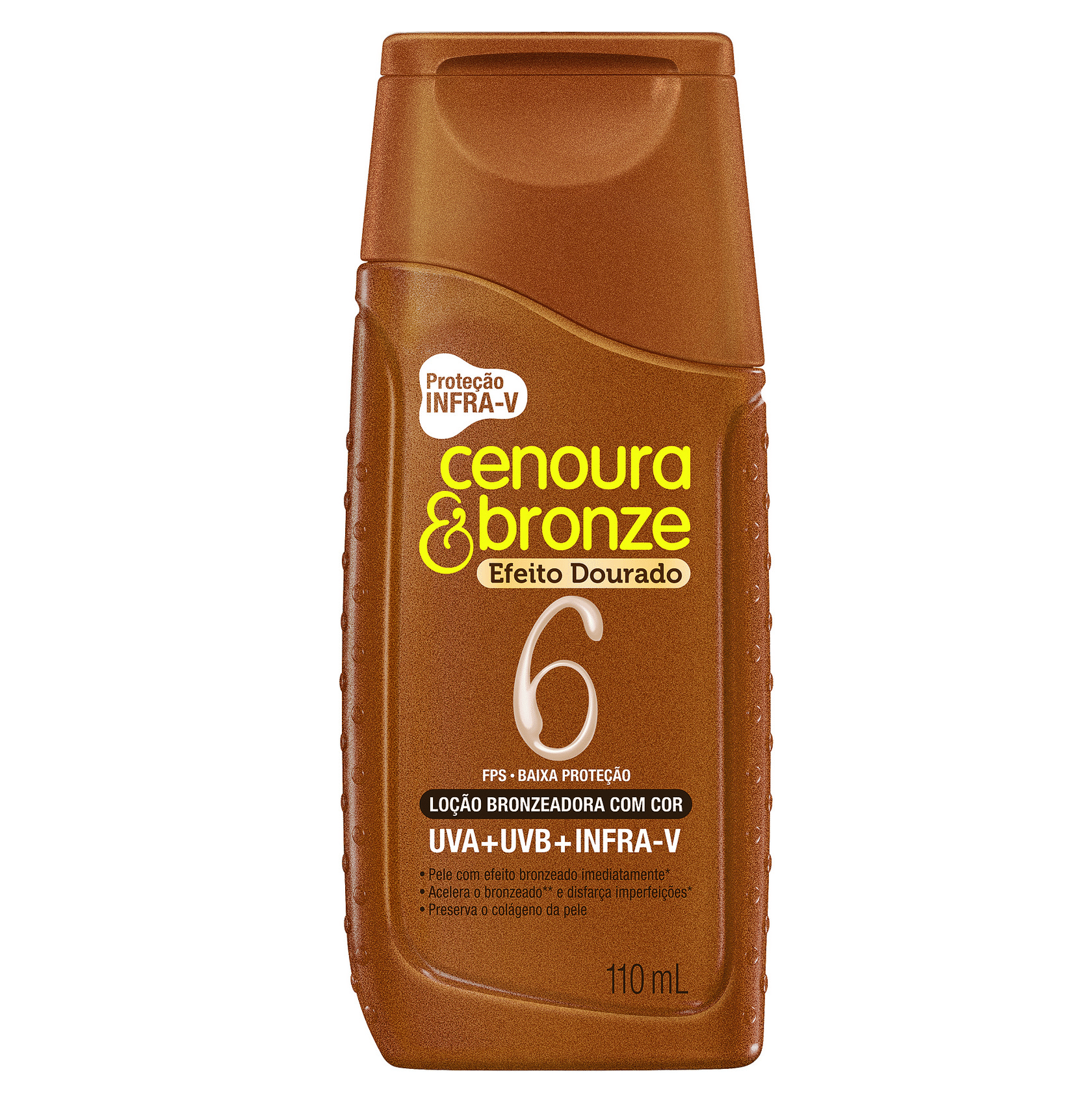 Produtos para prolongar o bronzeado - Loção bronzeadora com cor FPS 6, da Cenoura & Bronze - Divulgação
