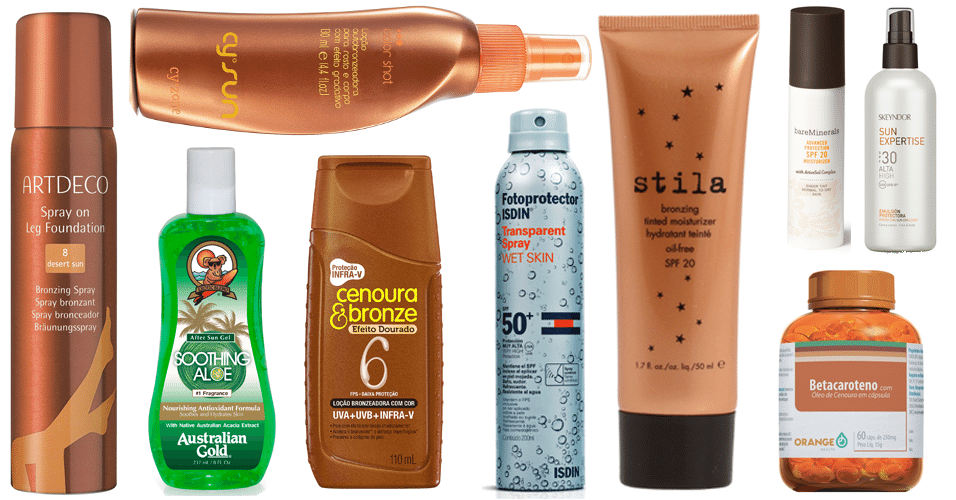 Produtos para prolongar o bronzeado - abre - Divulgação/Fotomontagem UOL
