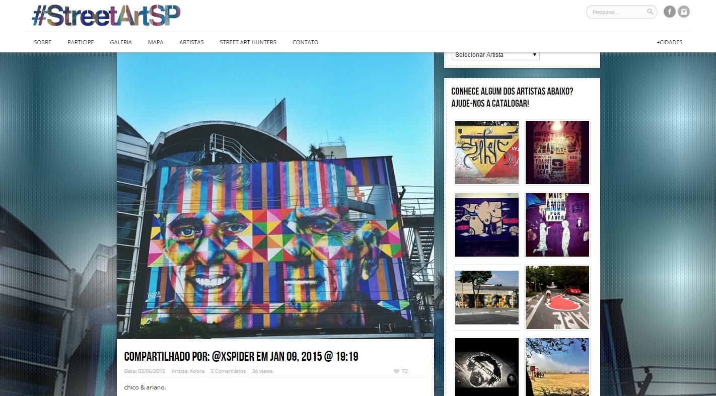 Grafite de Kobra, em São Paulo  - Reprodução/Instagram