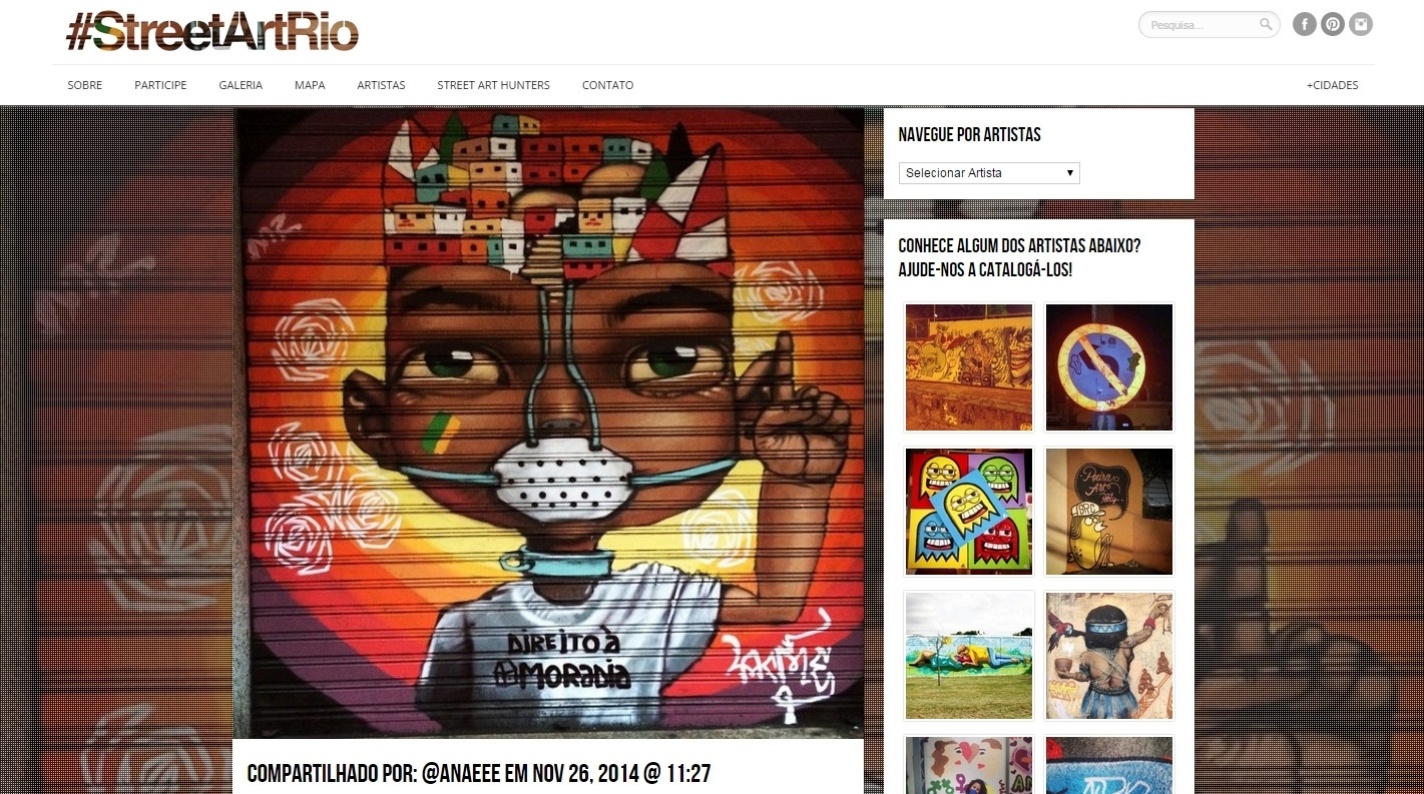 Obra do artista ACME, em Ipanema, mapeada pelo movimento #streetartrio - Reprodução/Instagram