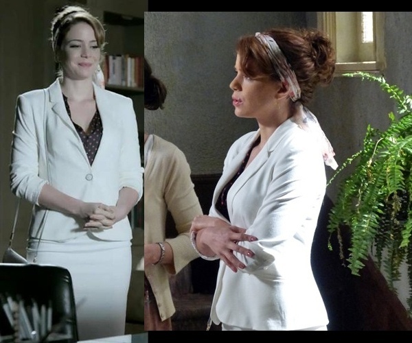 DEPOIS: Apesar da impactante mudança de estilo, Cristina (Leandra Leal) manteve alguns elementos de seu visual antigo, como o lenço na cabeça. Agora, o acessório é usado em materiais mais finos, compondo looks mais maduros - Reprodução/TV Globo