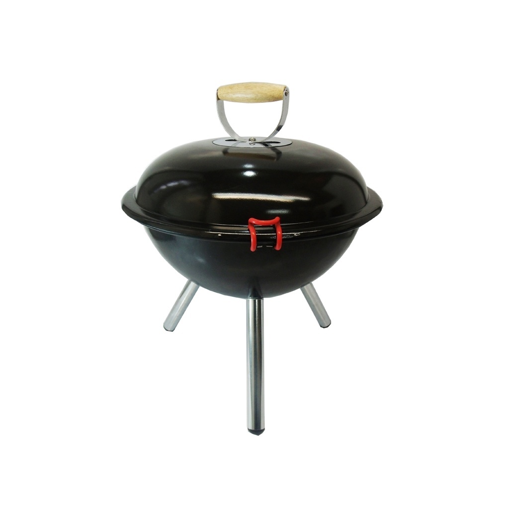 Com 37 cm de diâmetro, churrasqueira a carvão com tampa. Tem corpo em aço esmaltado, grelha e grade em arame cromado e pés em alumínio. Opção da  Oren (www.oren.com.br). R$ 195,00. Preço consultado em fevereiro de 2015. Sujeito a alteração - Divulgação