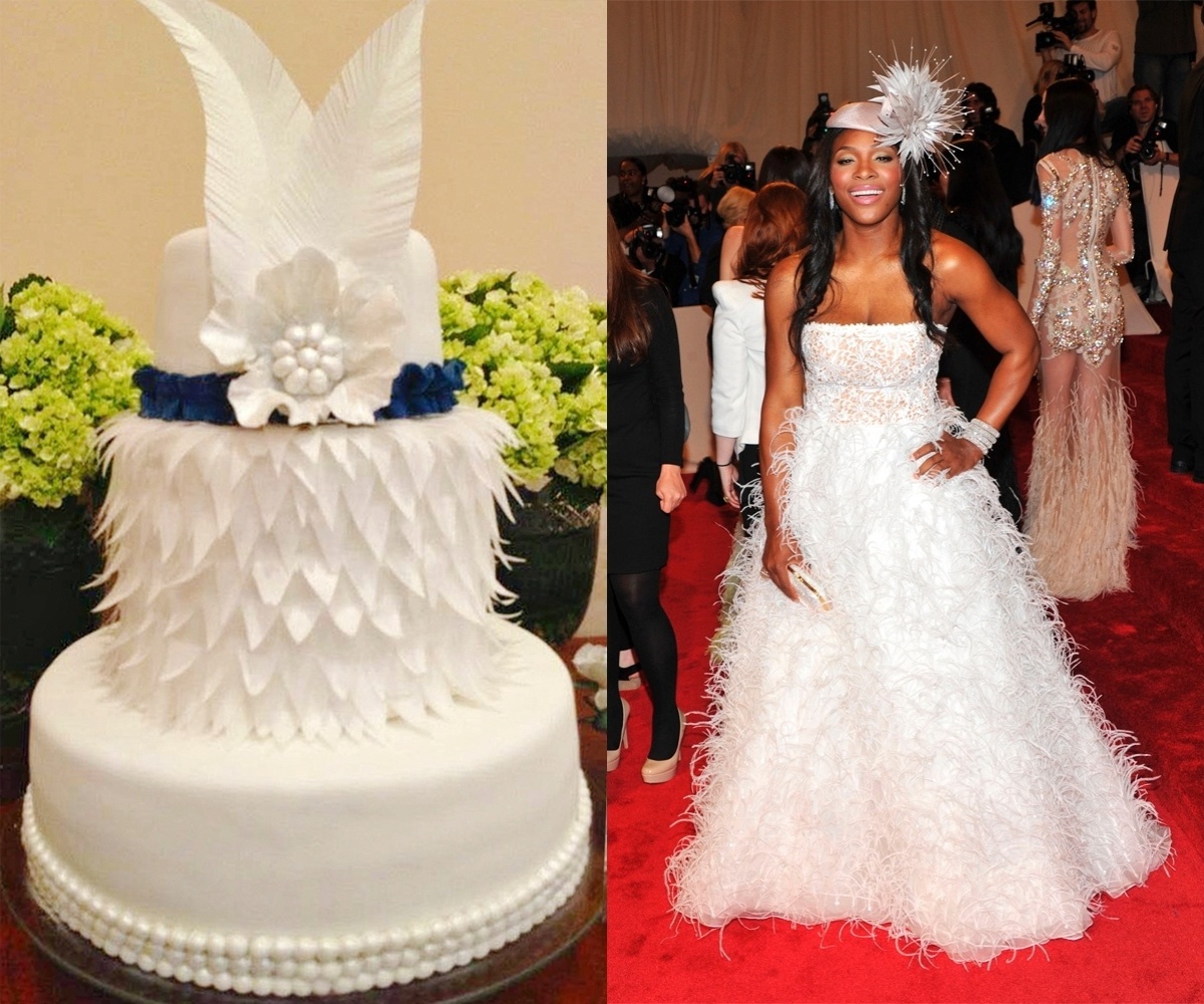 vestido MET serena williams bolo Chrys Cake & Pie UOL Casamento - Divulgação / Getty Images