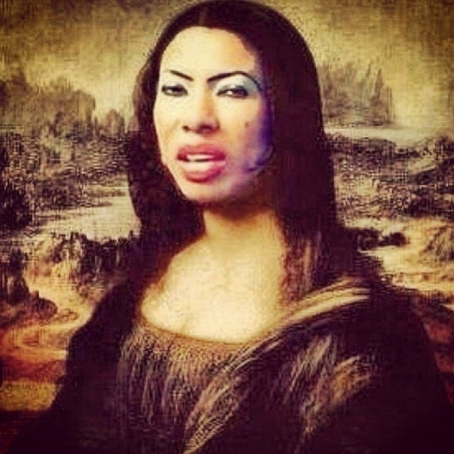 Inês Brasil como Mona Lisa - Reprodução/Facebook