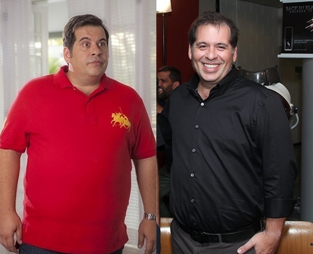 Leandro Hassum em 2014 e atualmente, após perder 35 quilos