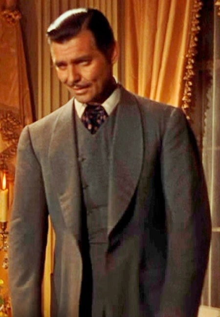 Rhett Butler (Clark Gable), em "...E o Vento Levou". Lance inicial do terno cinza: US$ 30 mil - Heritage Auctions/Divulgação