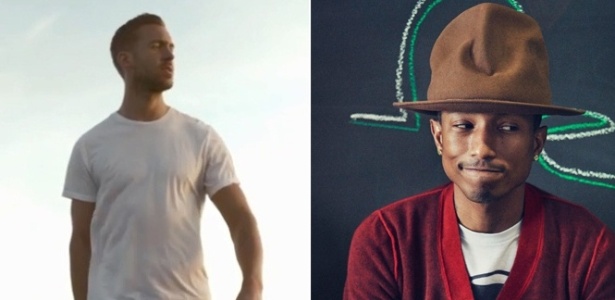 Produtores e hitmakers, Calvin Harris e Pharrell Williams se "enfrentam" no segundo dia do Lollapalooza Brasil 2015, no domingo (29) - Divulgação/Montagem UOL