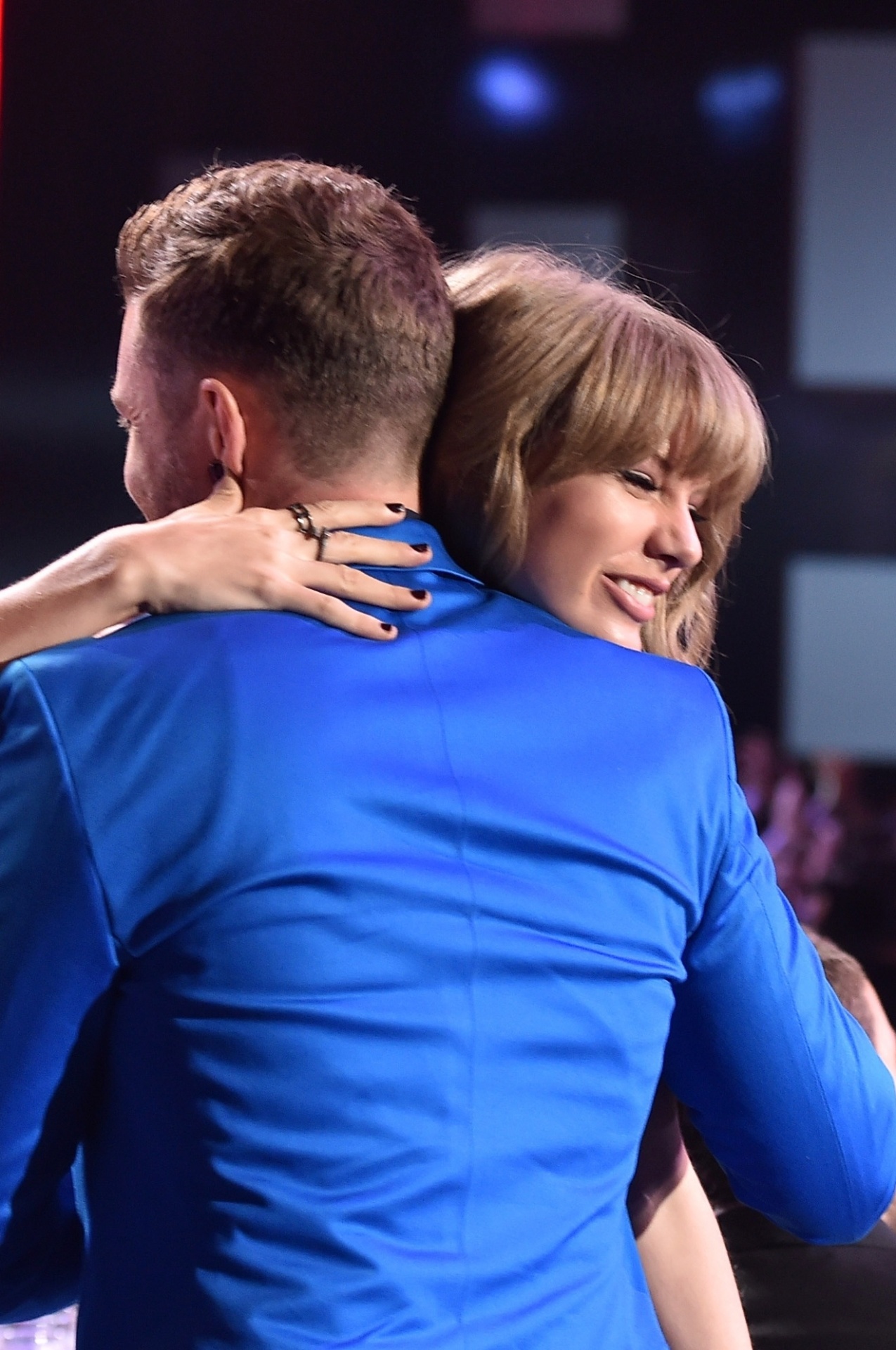 29.mar.2015 - Taylor Swift é trollada por Justin Timberlake na premiação IHeartRadio, em Los Angeles - Getty Images