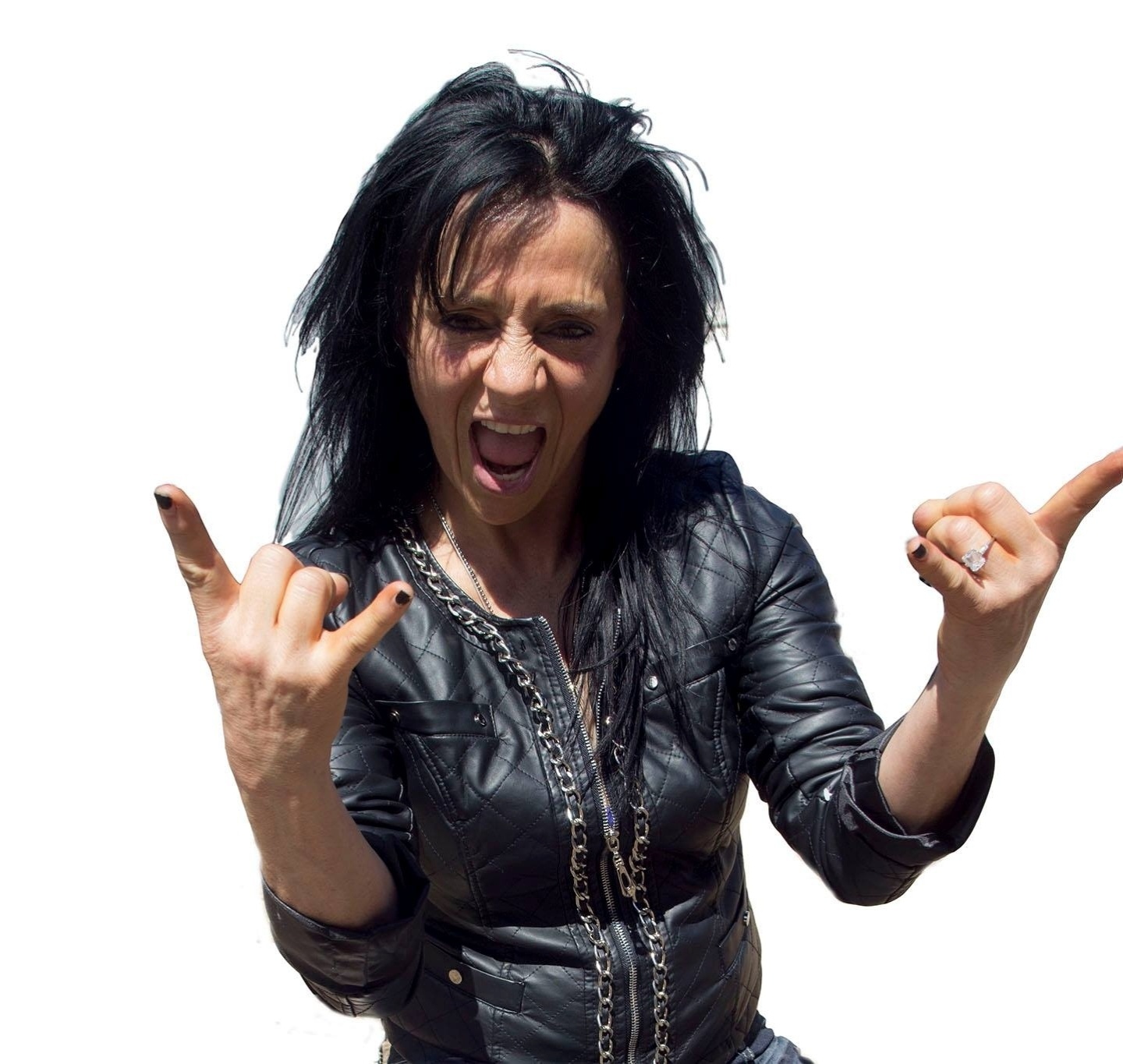 A cantora americana Leather Leone, que está na ativa desde os anos 1980 e hoje canta na banda The Sledge/Leather Project - Divulgação