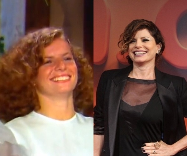 Débora Bloch em "Sol de Verão", em 1982, aos 19 anos, e em 2014, aos 50