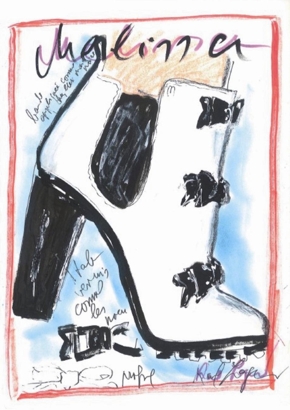 Veja os croquis feitos por Karl Lagerfeld para a coleção cápsula da Melissa que ele assina - Divulgação