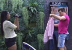 Amanda e Cézar mostram roupas que vão usar na noite da final - Reprodução/TV Globo