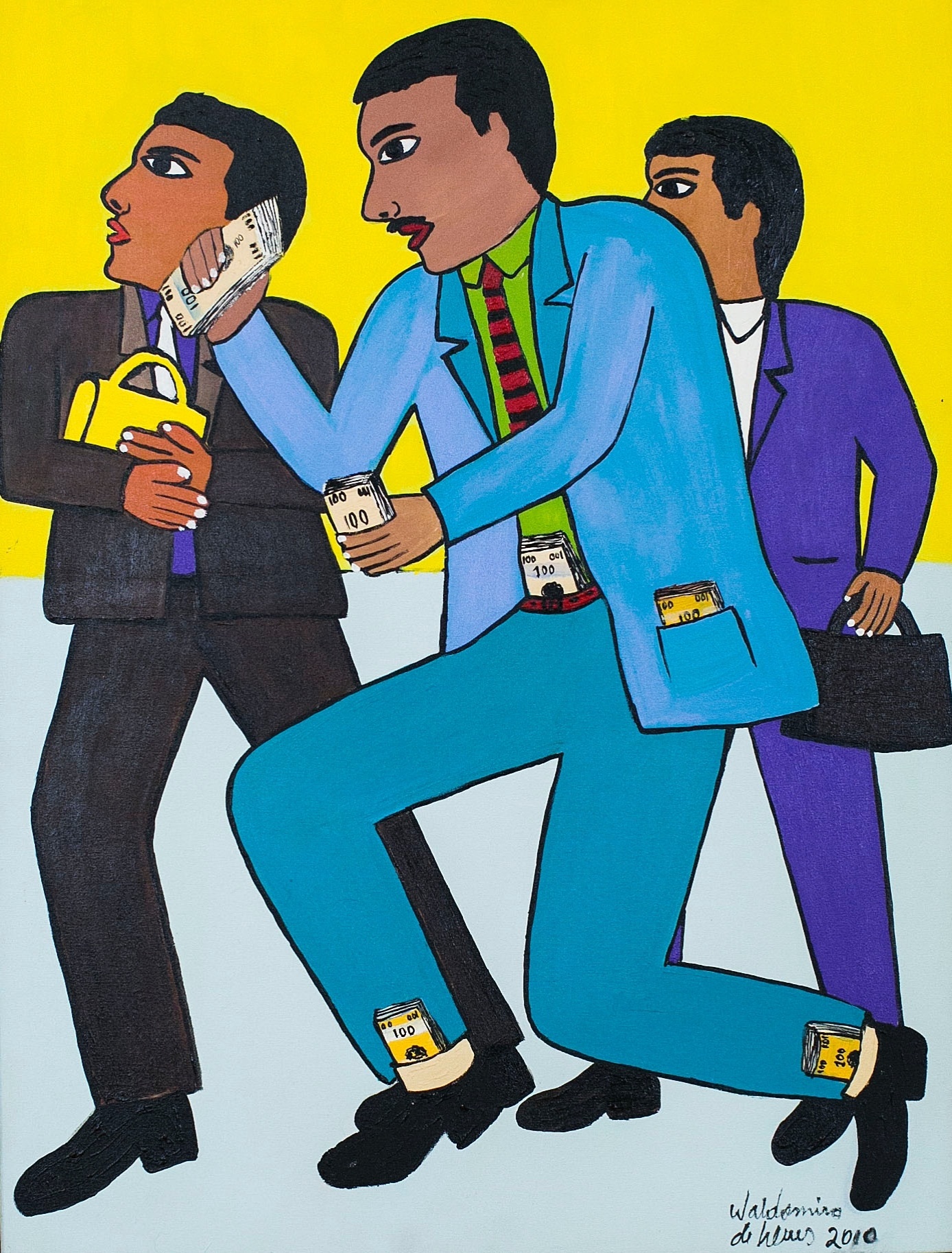 Obra "Corrupção sem Solução", de Waldomiro de Deus - "Eu costumo brincar que esses meus quadros nunca são sobre o Brasil. Imagina se esse tipo de coisa aconteceria aqui...", ironiza o artista - Leonardo Soares/UOL