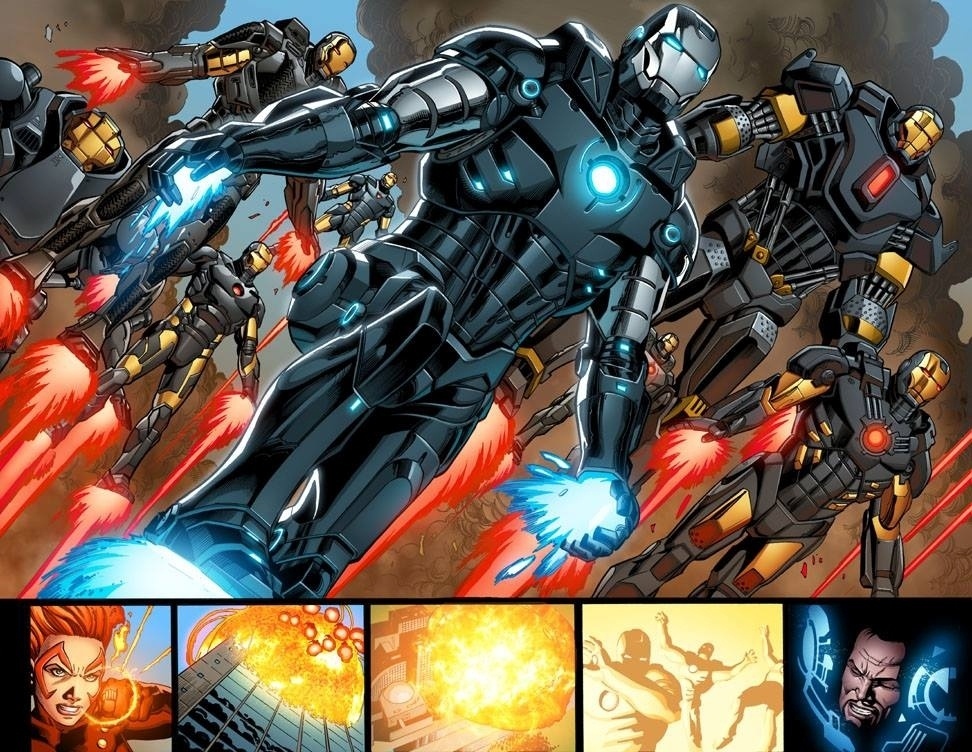 Página de HQ do Homem de Ferro com desenhos do brasileiro Joe Bennet - Reprodução